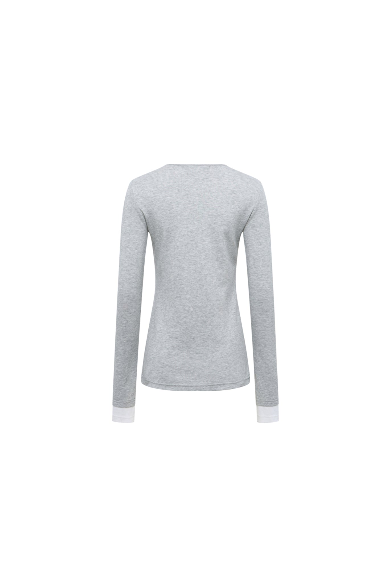 Grey & Black Color Block Long Sleeve Top