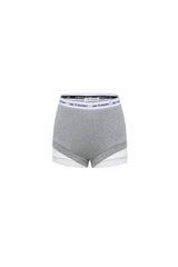 Logo Elastic Ribbing Color Block Bodycon Shorts