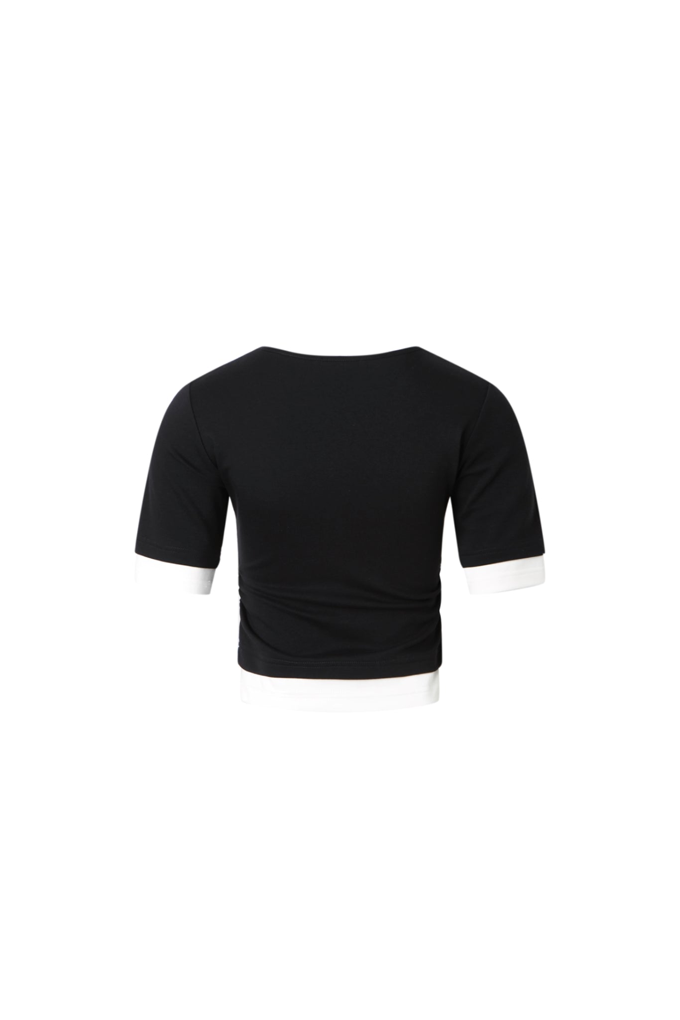 Black & White False Two-Piece 3/4 Sleeve Top