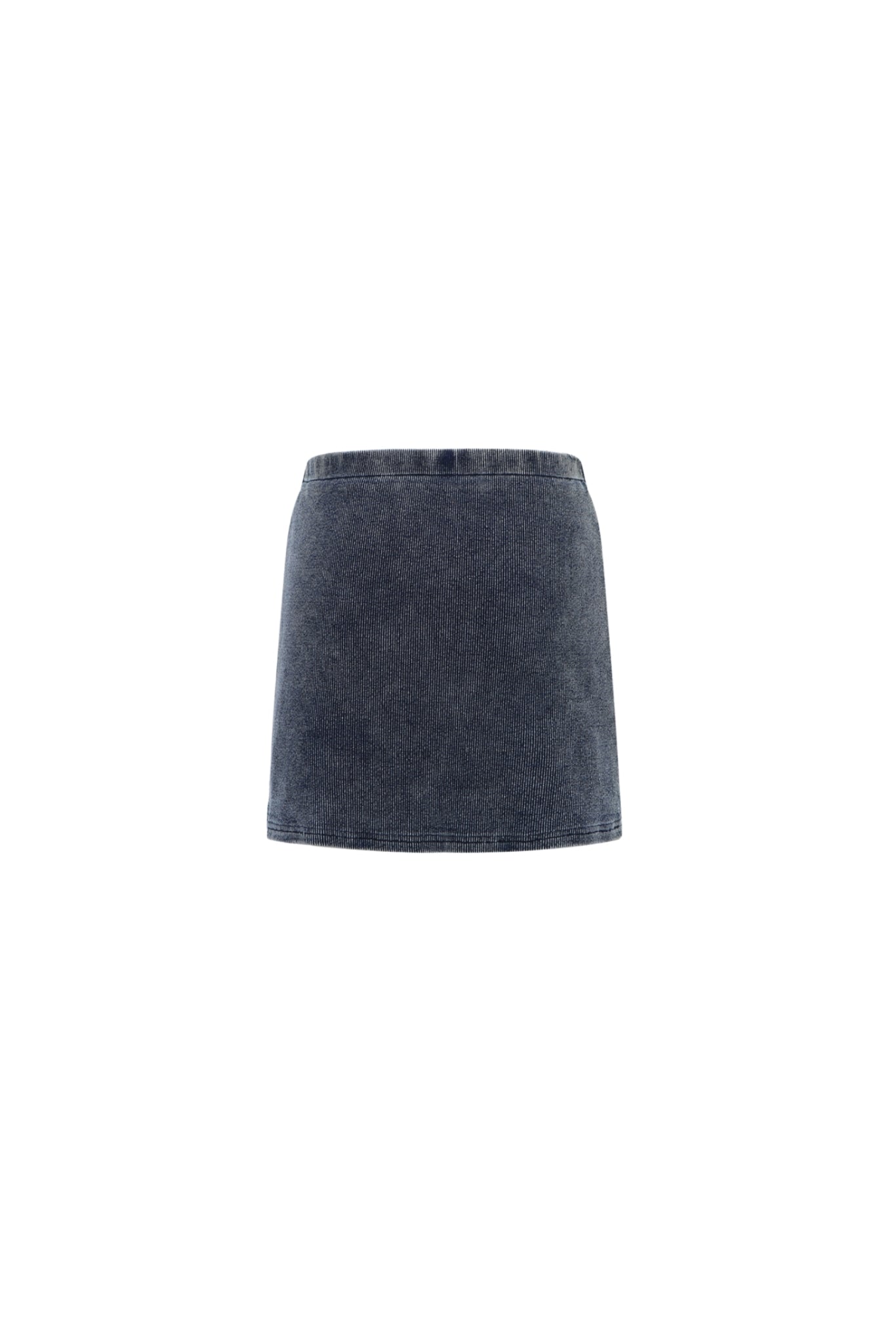 Waterwash Deep Blue Knit Denim Mini Skirt - Set