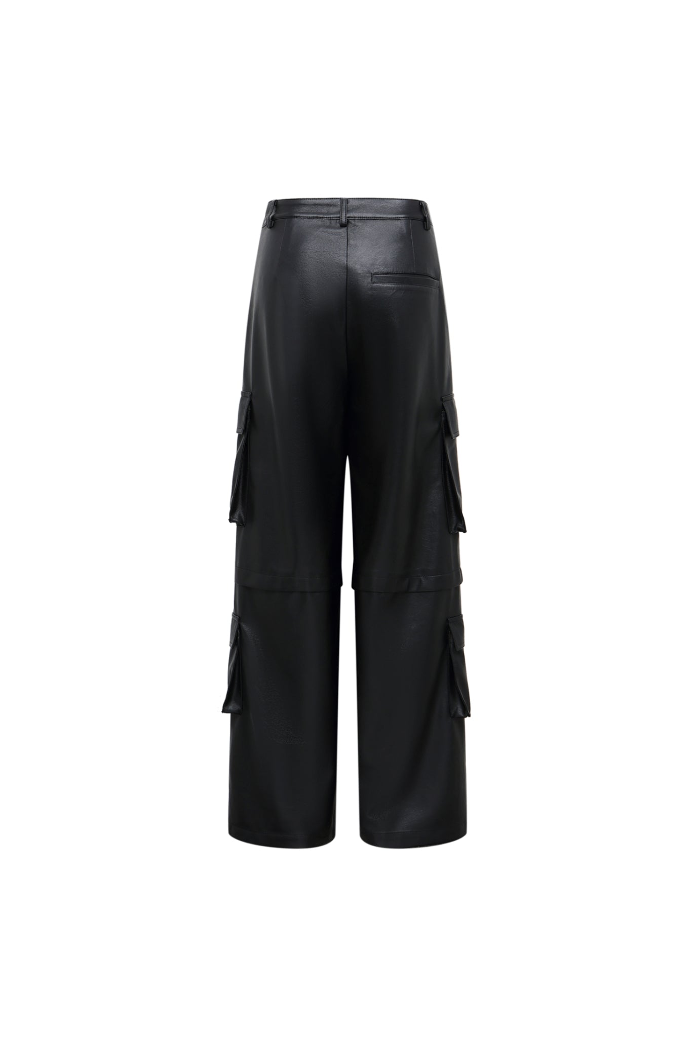 Black Cargo Leather Pants