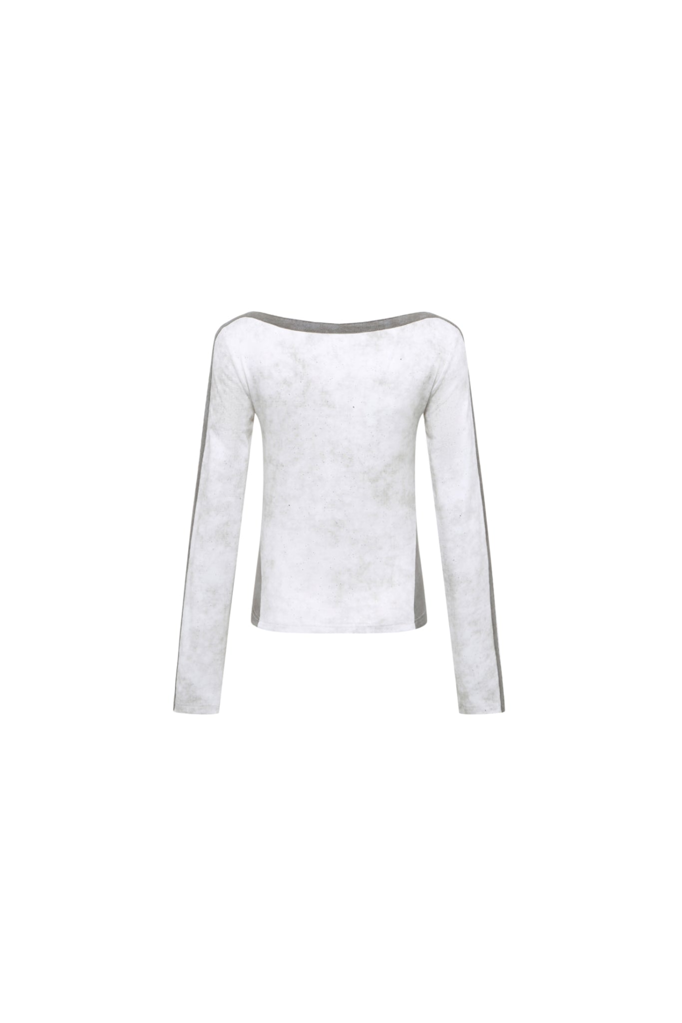 Wax Dye Grey Glitter Color Block V-Neck Top