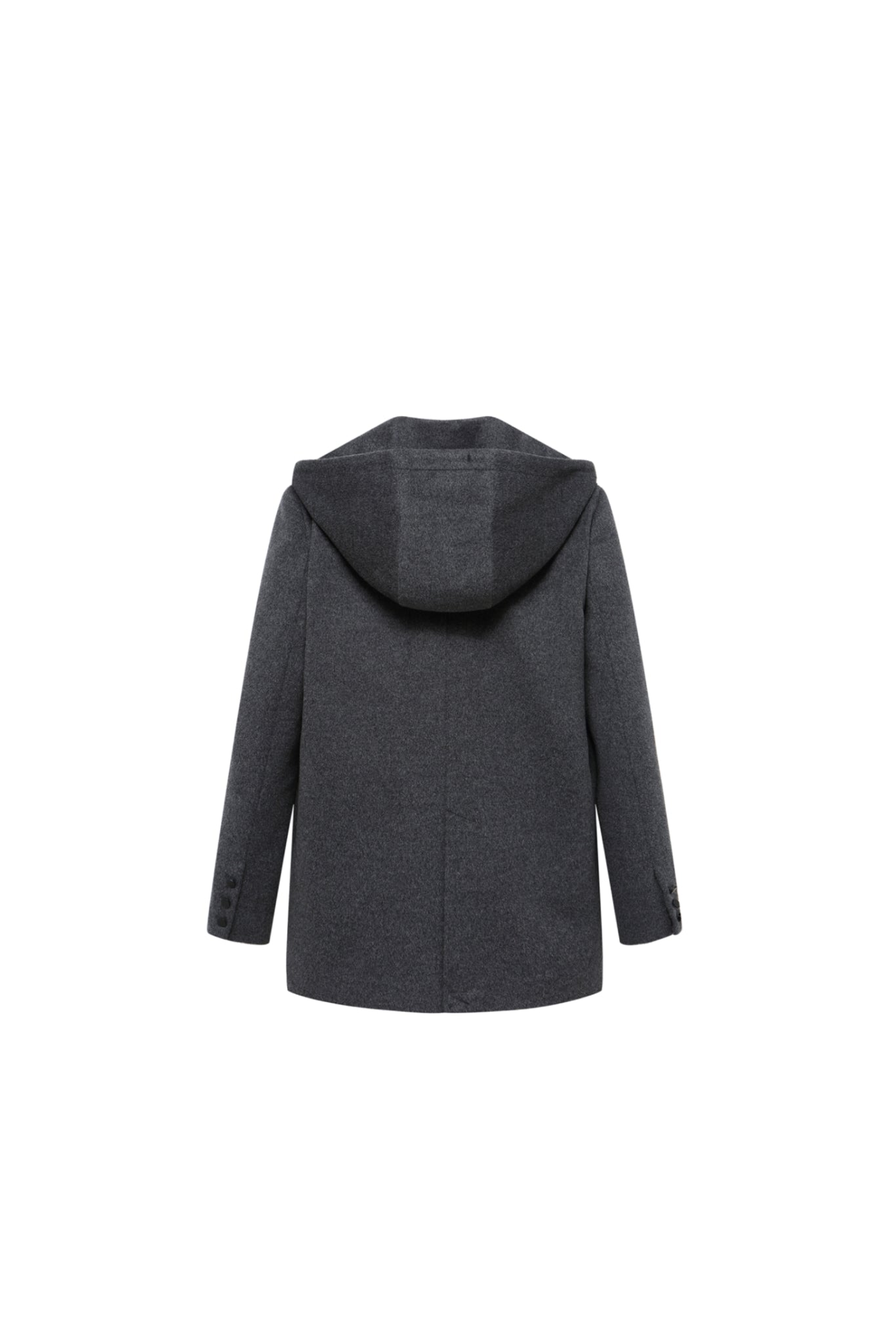 Grey Hooded Wool Blazer