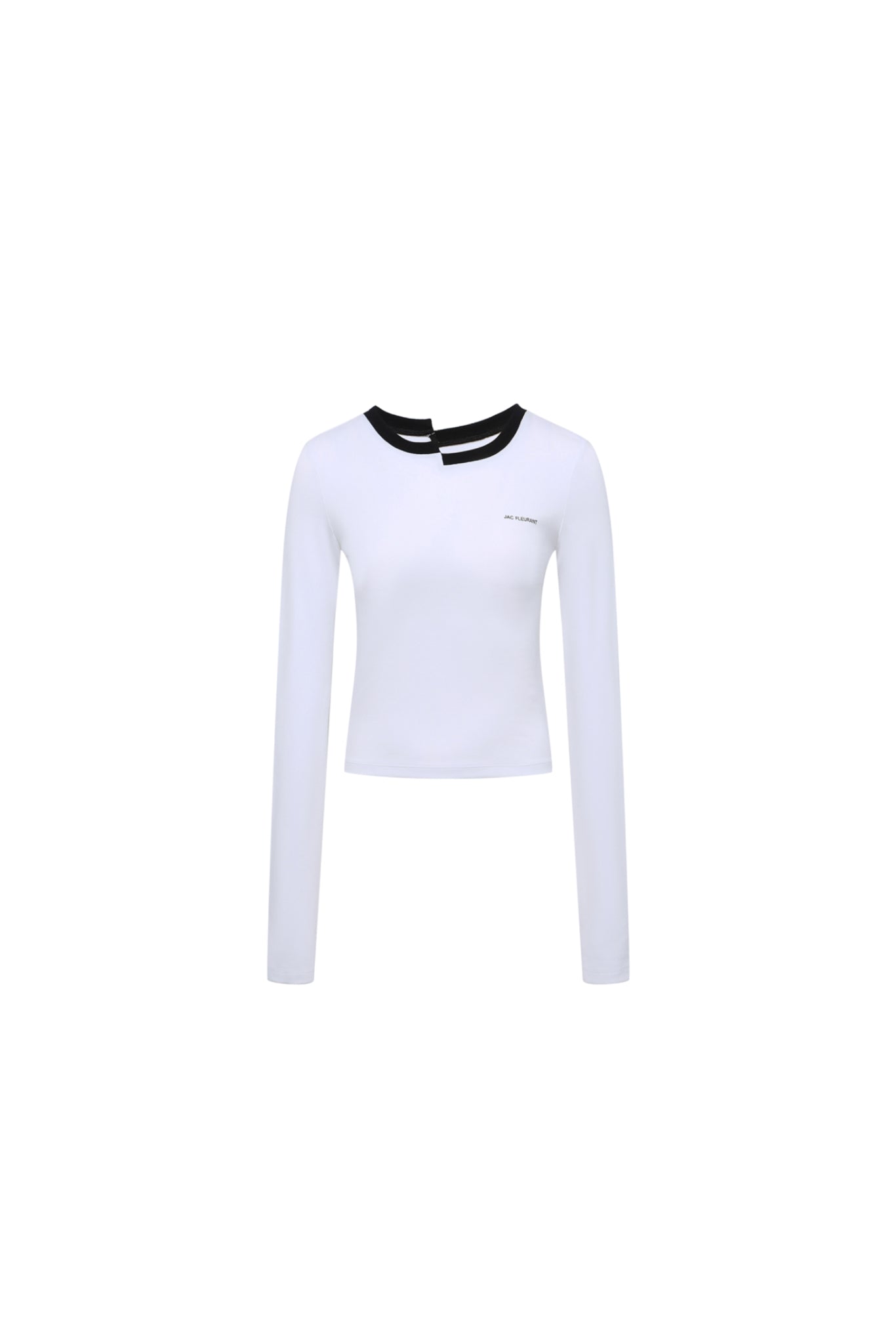 Black & White Misplaced Neckline Long Sleeve Top