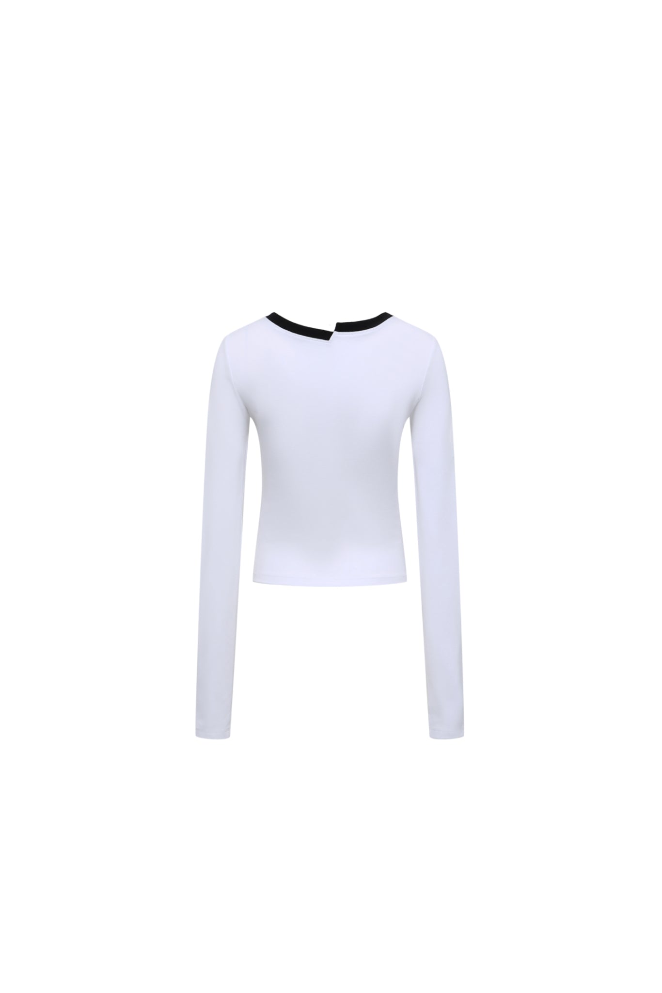 Black & White Misplaced Neckline Long Sleeve Top