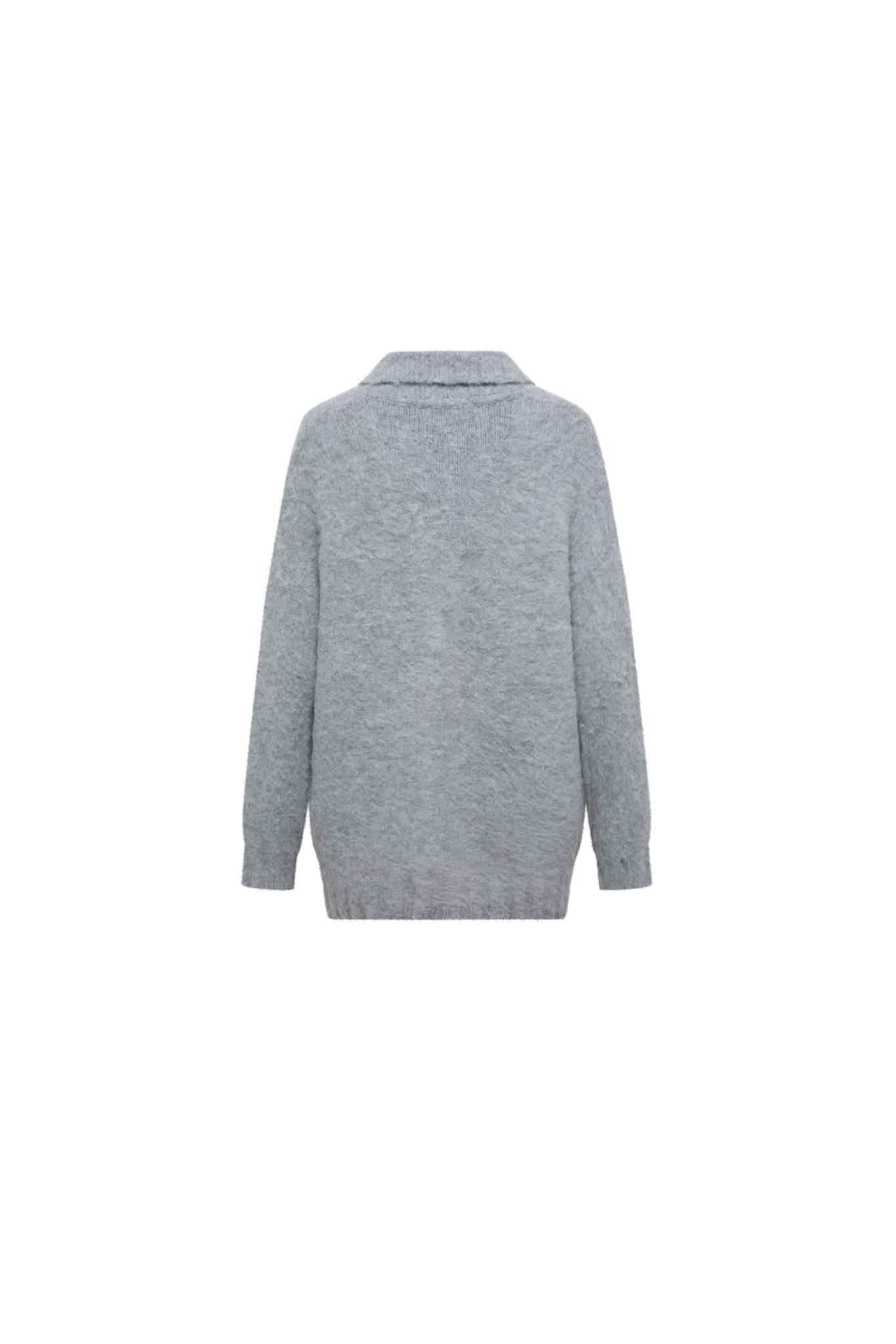 Grey Cashmere Four Pocket Zip-Up Sweater