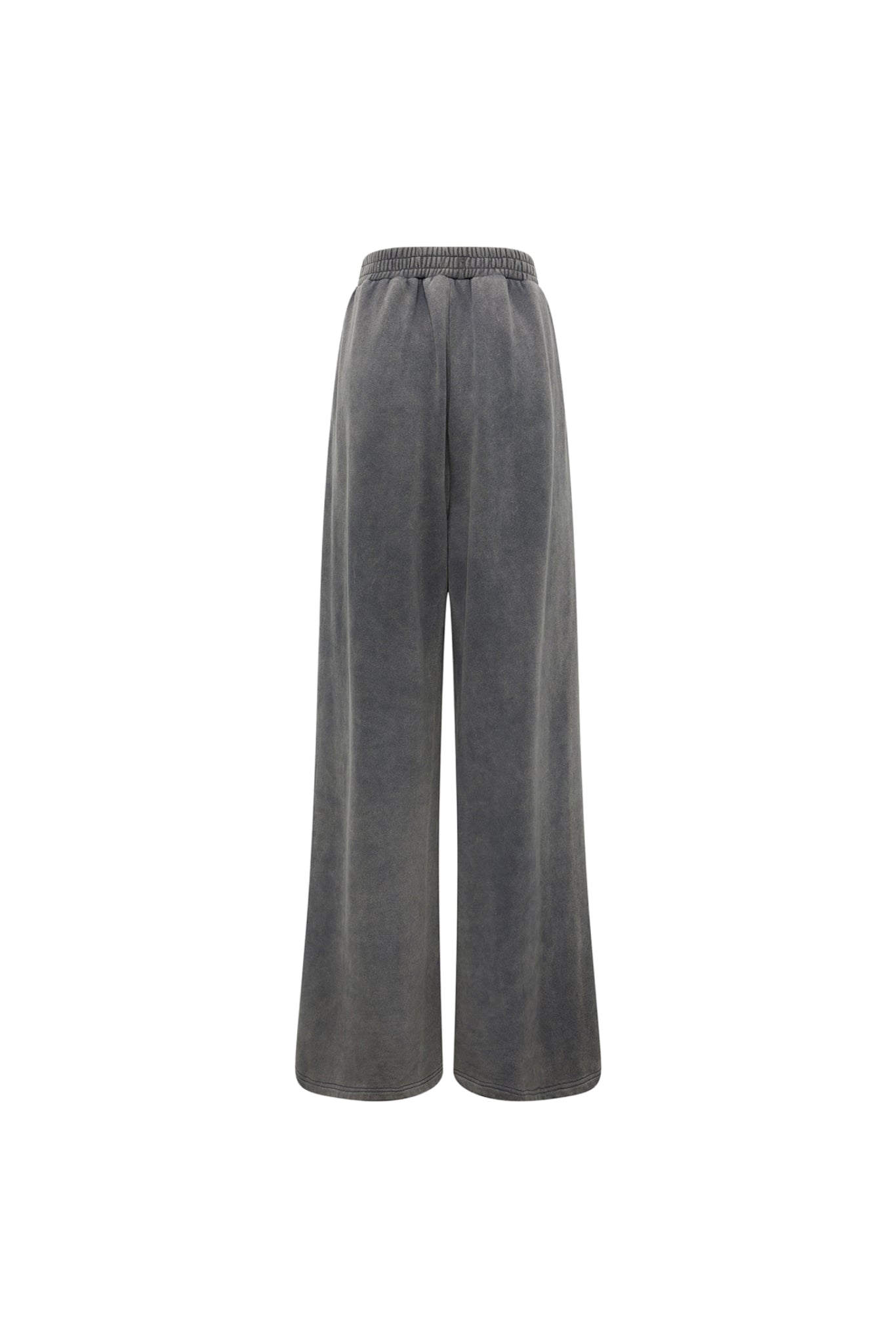 Grey Waterwash Spray-Dye Rhinestone Wide-Leg Sweatpants - Set