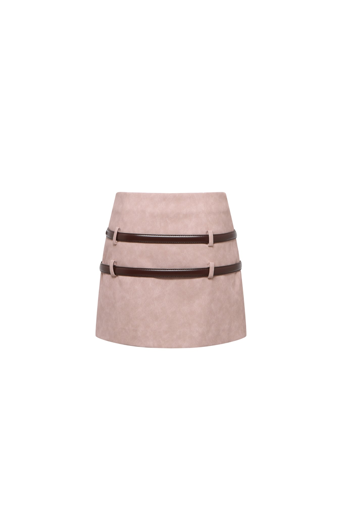 Belted Pink Mini Skirt - Set