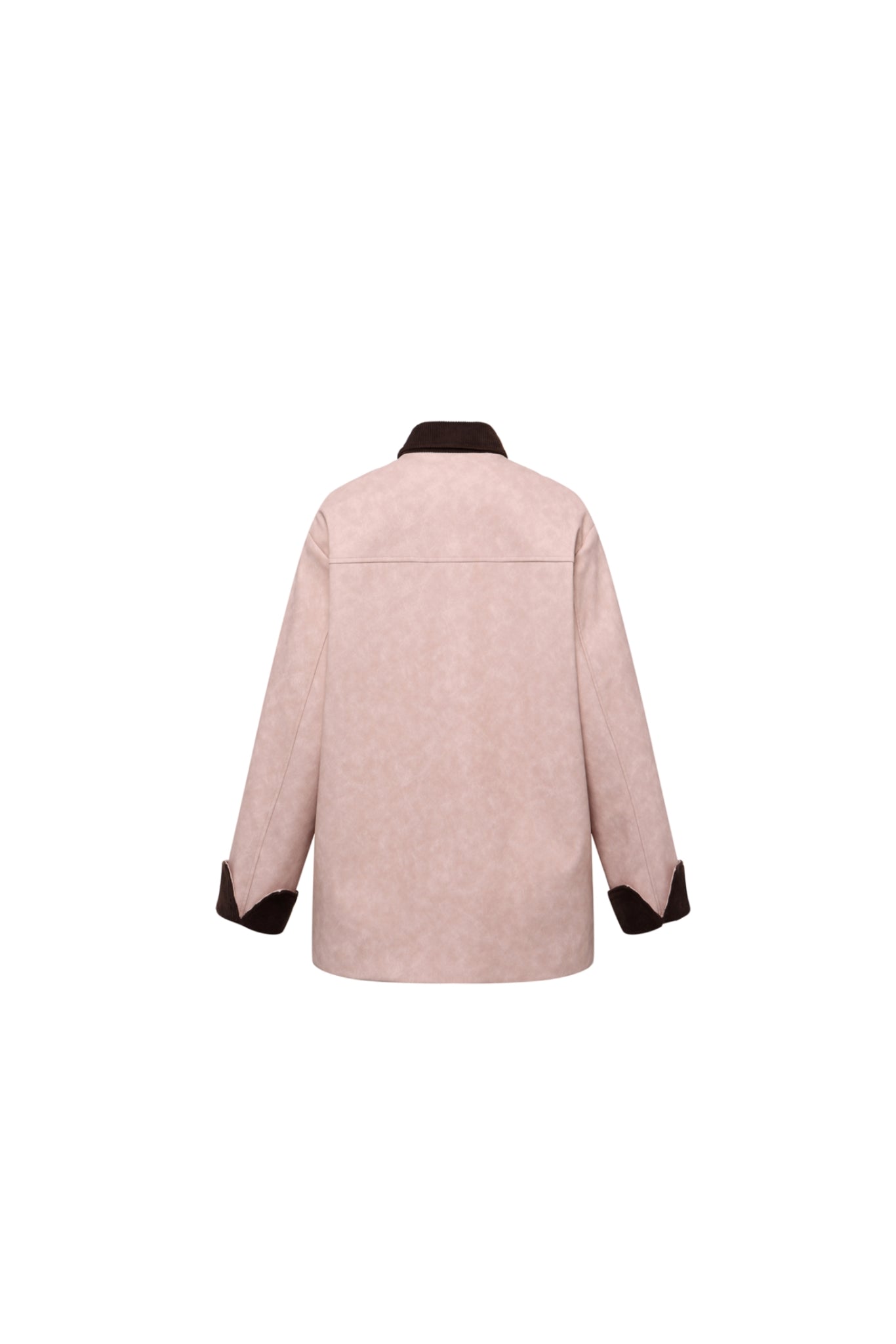 Color Block Pink Relaxed Fit Leather Jacket - Set