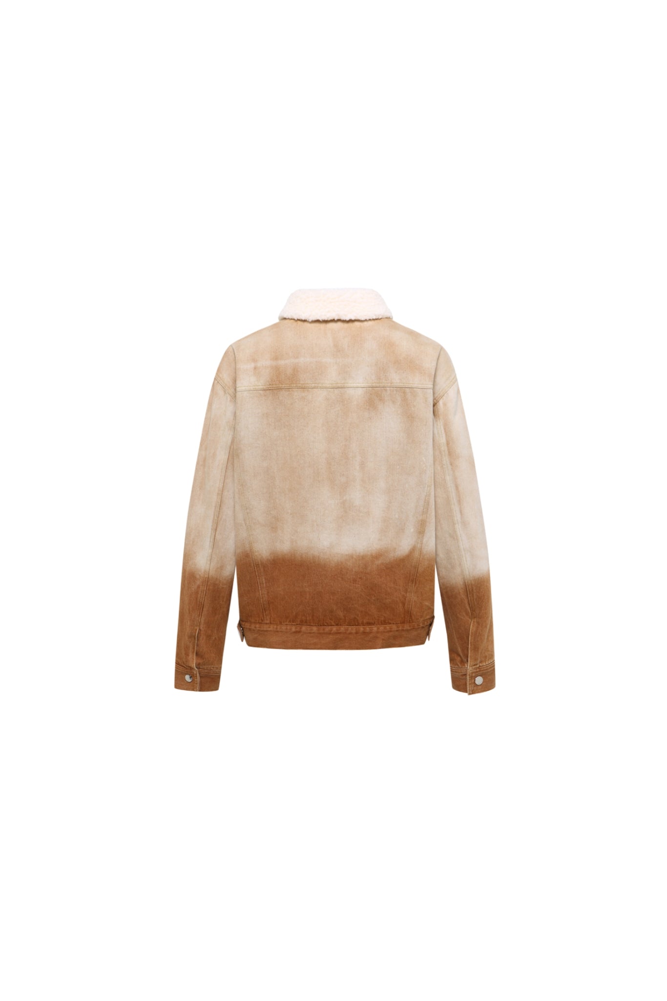 Brown Ombre Fur-Lined Denim Jacket