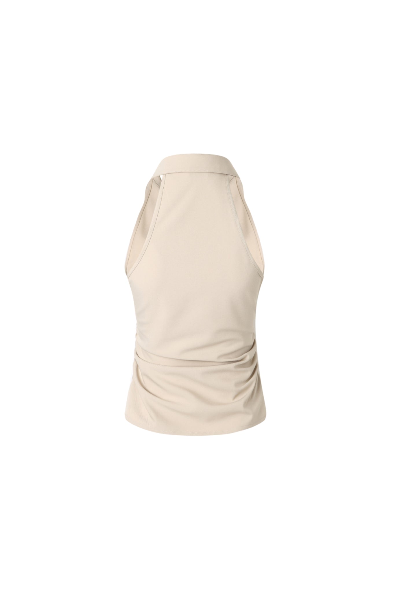 Khaki Ruffle Panel Sleeveless Top