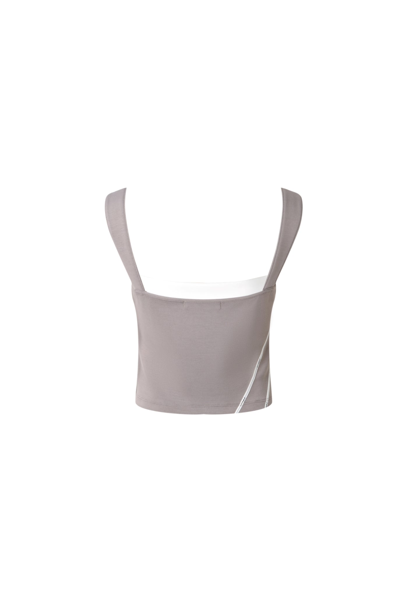 Grey & White Ribbed Strappy Top