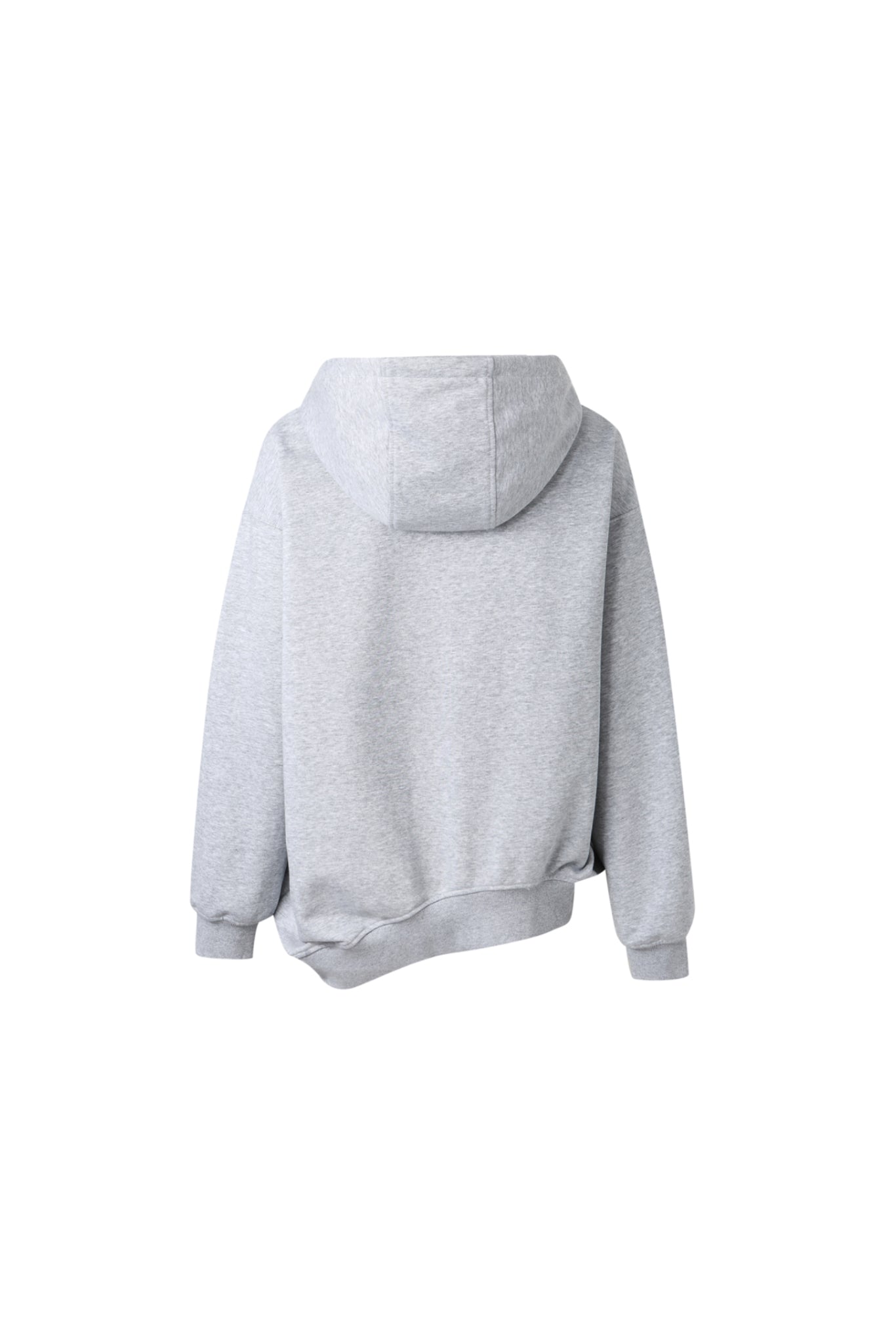 3D PU Print Logo Asymmetric Zip Hoodie