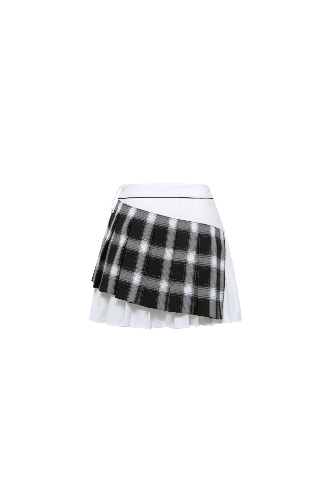 Irregular Plaid Panel Mini Skirt