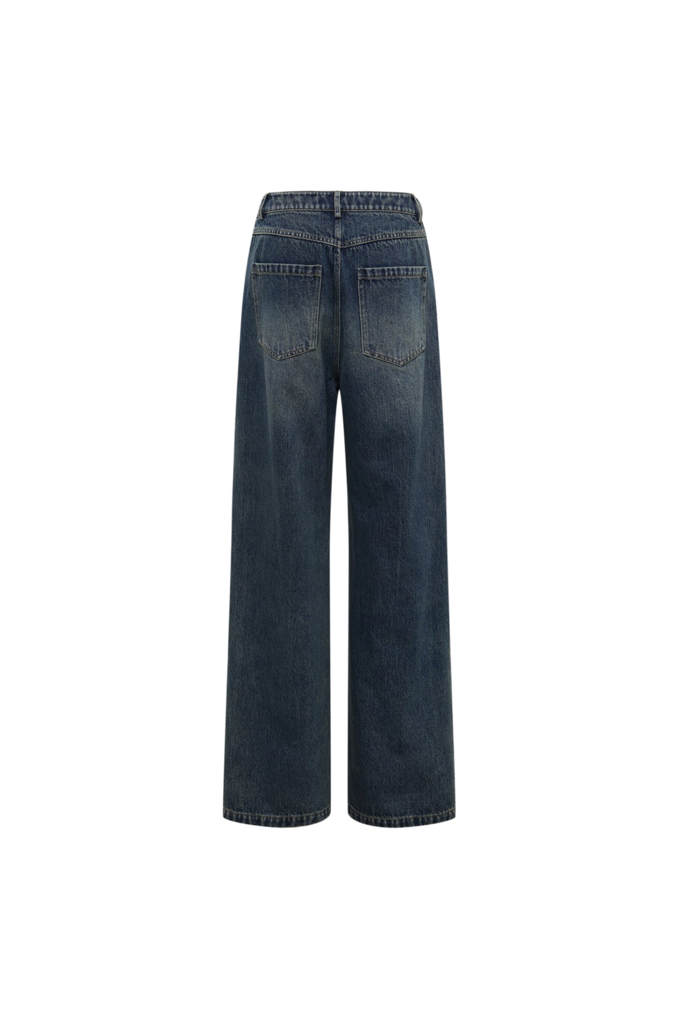 Blue Washed All-Over Logo Patchwork Jeans