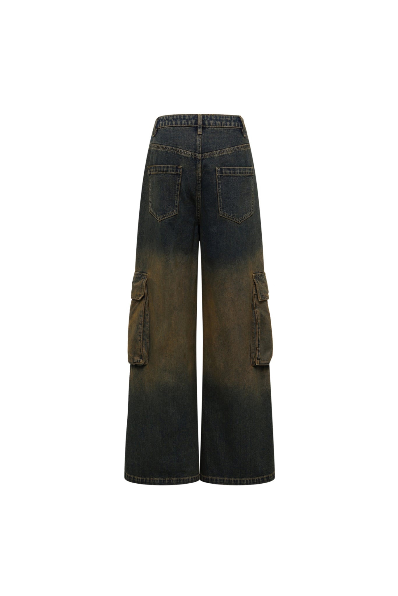 Vintage Wash Spray-Dye Cargo Pocket Jeans