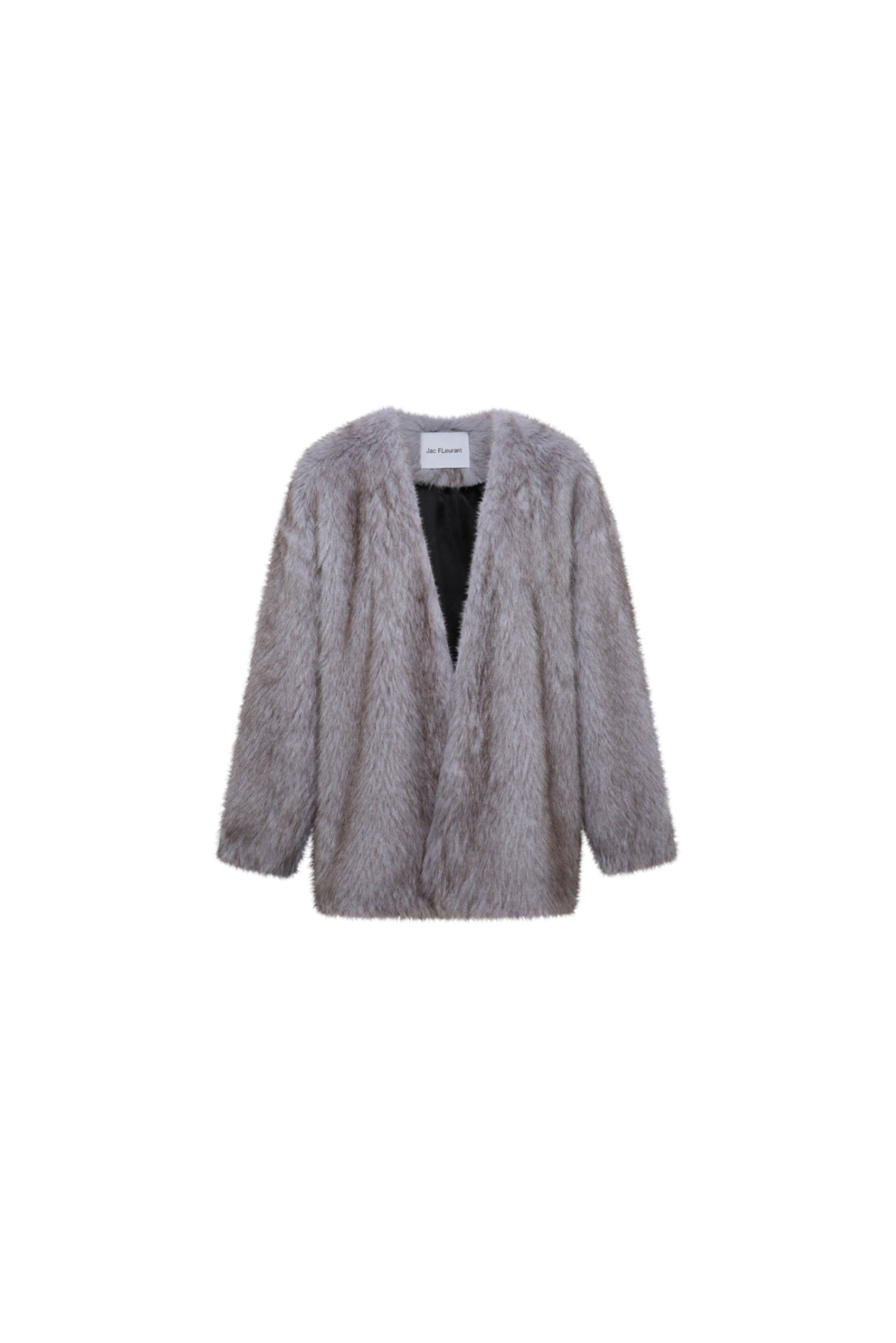 Grey Toggle Faux Fur Coat