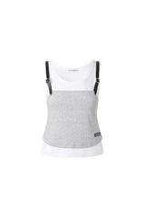 False Two-Piece Belt Buckle Tank Top