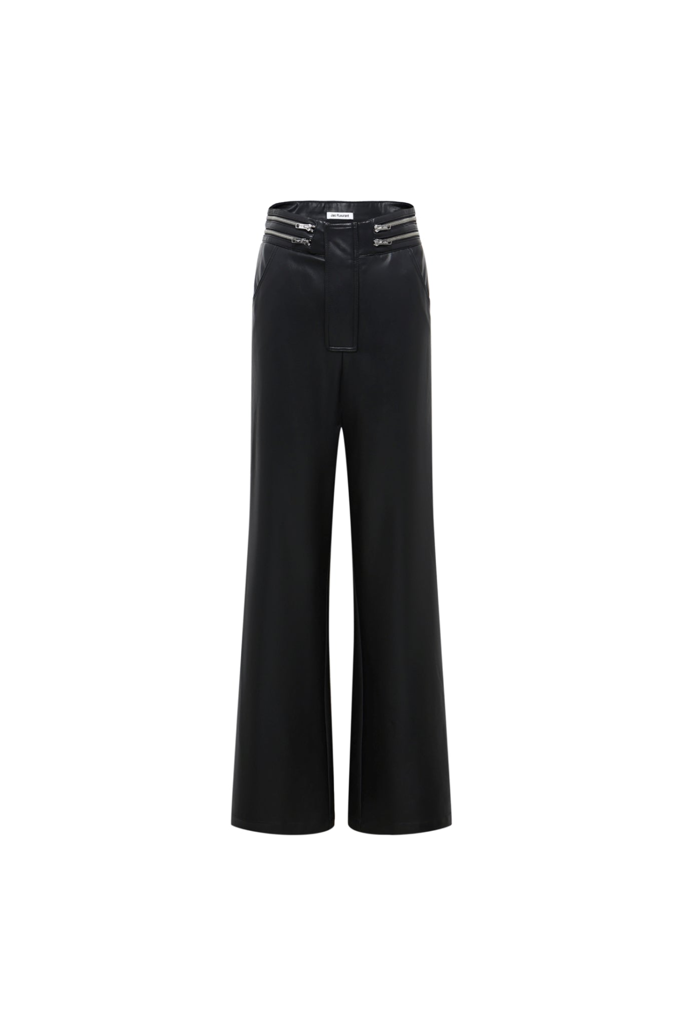 Black Zip-Up Leather Pants