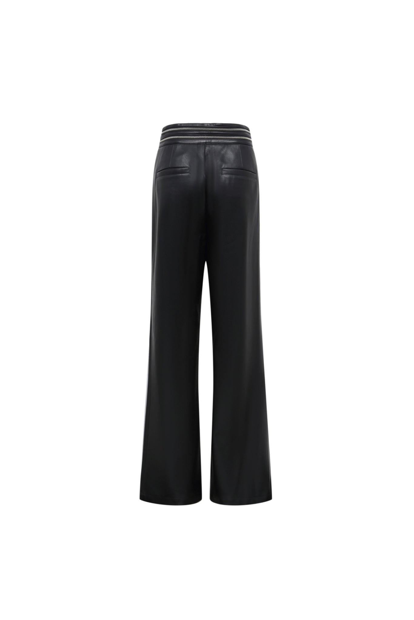 Black Zip-Up Leather Pants