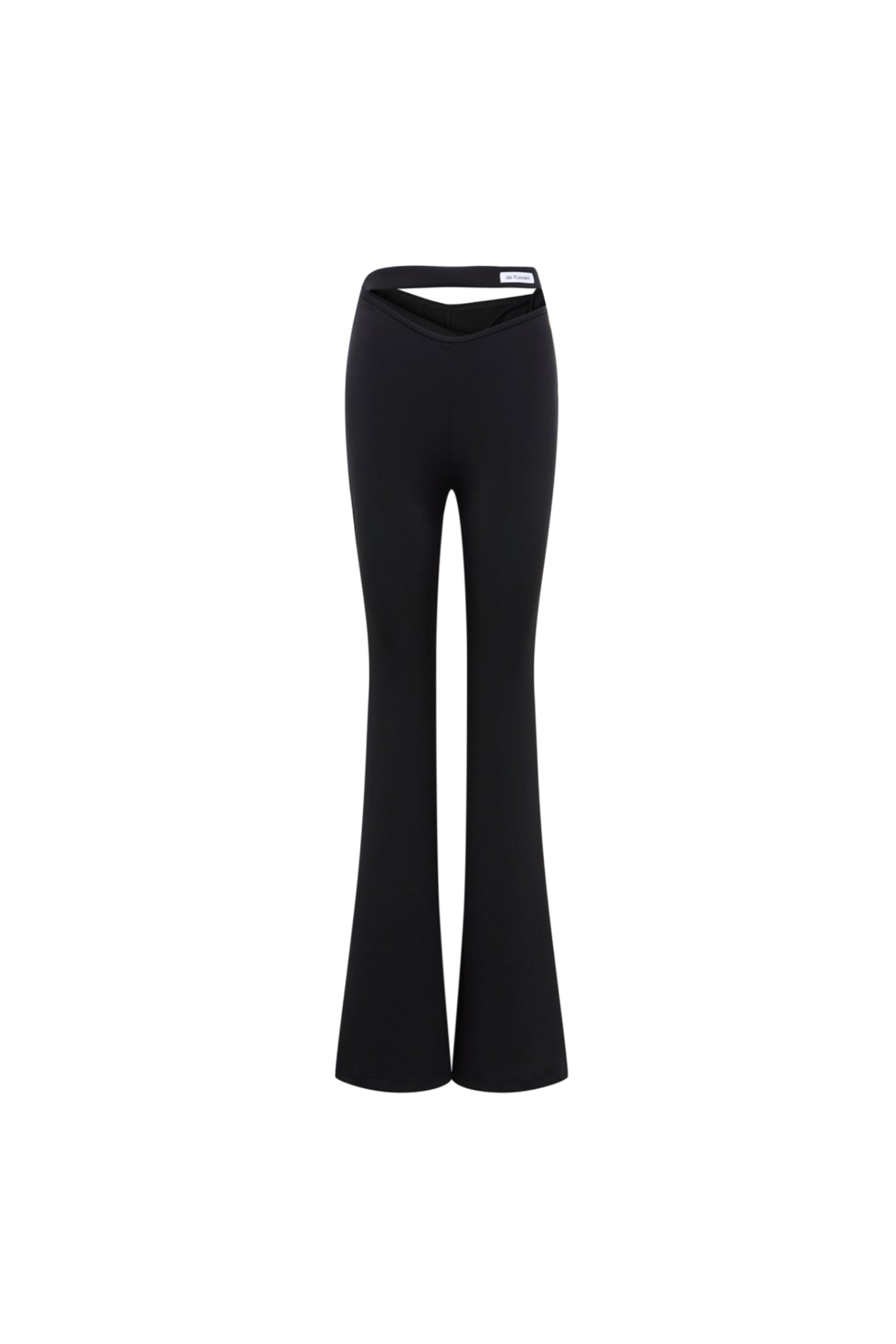Lace-Up V-Waist Stretch Flare Pants