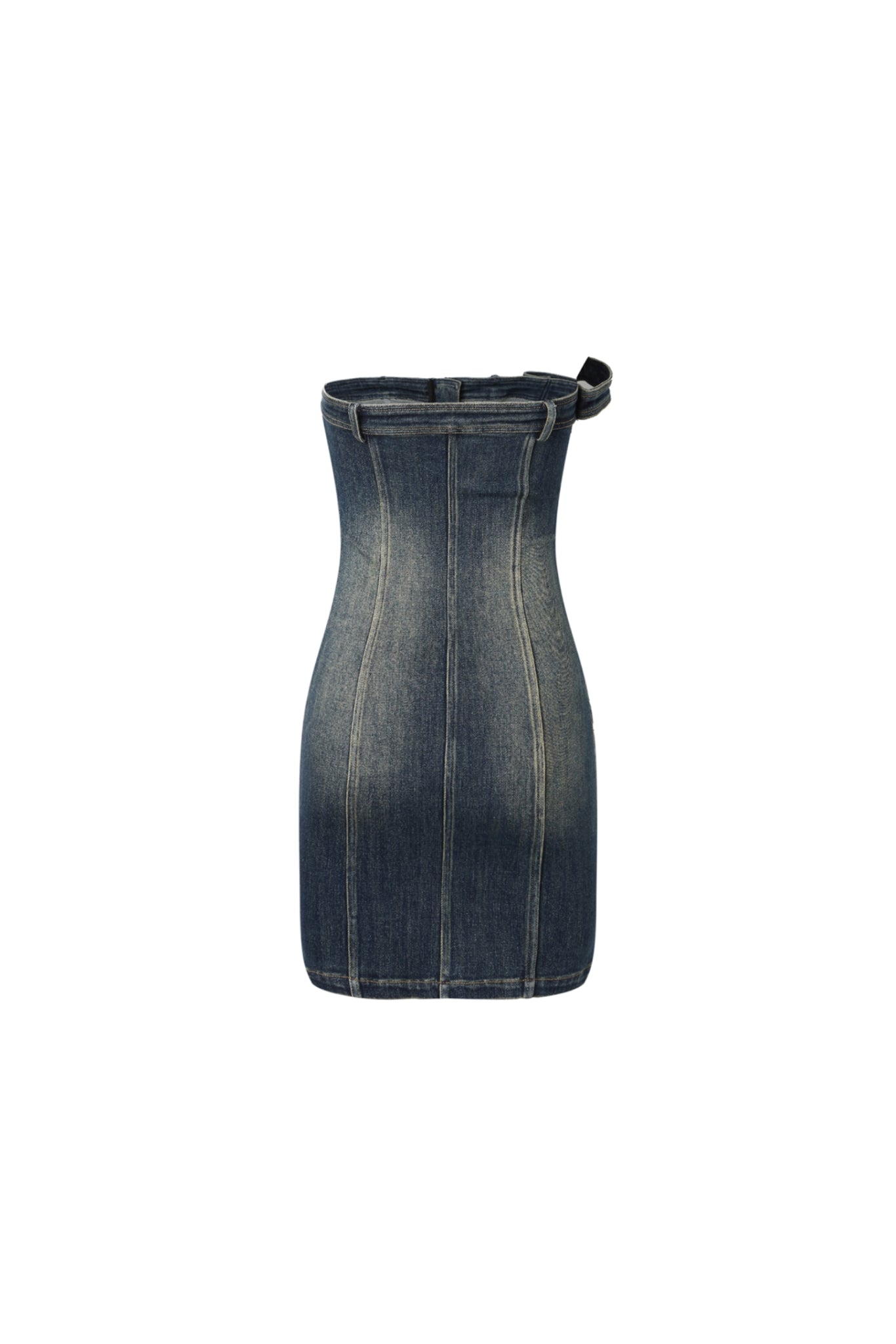 Vintage Wash Denim Bustier Dress
