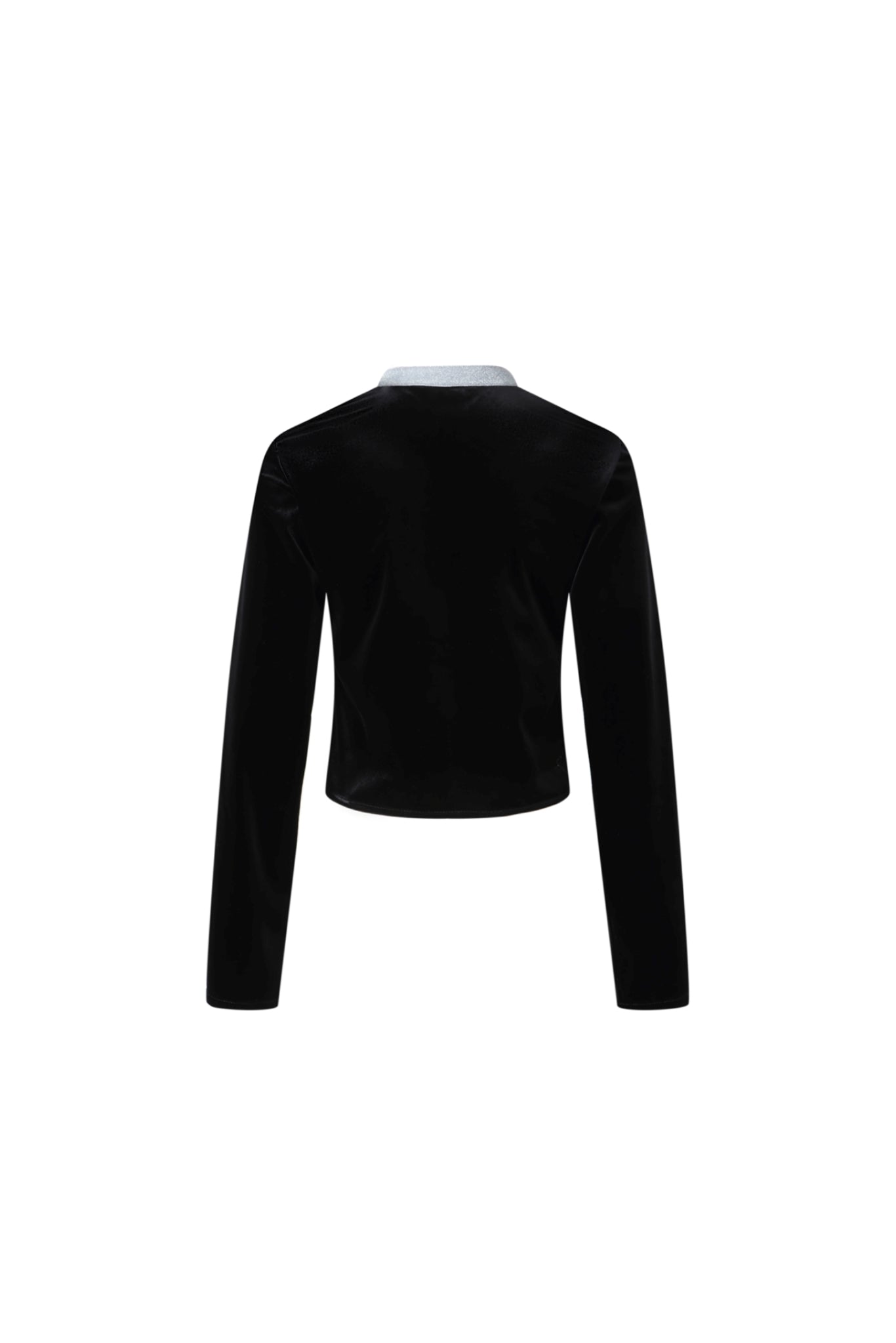 Silver Glitter Waist Black Velvet Top - Set