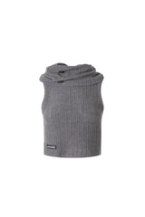 Cowl Neck Button Detail Knit Tank Top