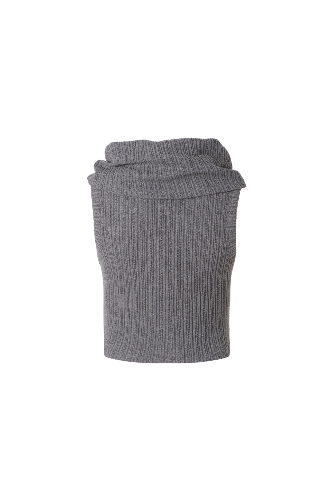 Cowl Neck Button Detail Knit Tank Top