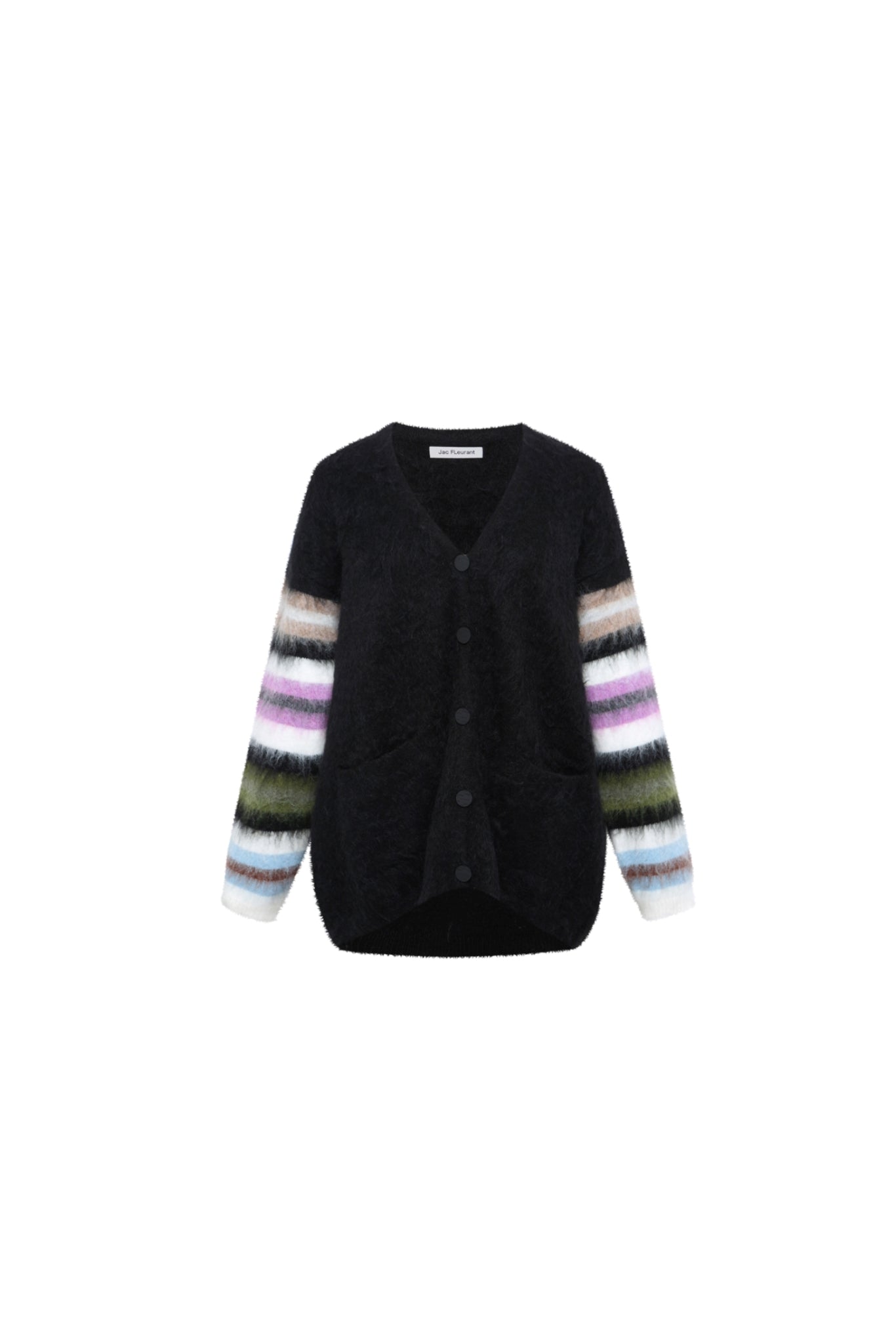 Colorful Striped Cuff Cardigan