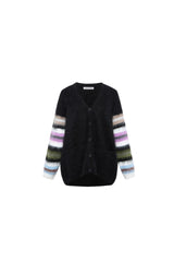 Colorful Striped Cuff Cardigan