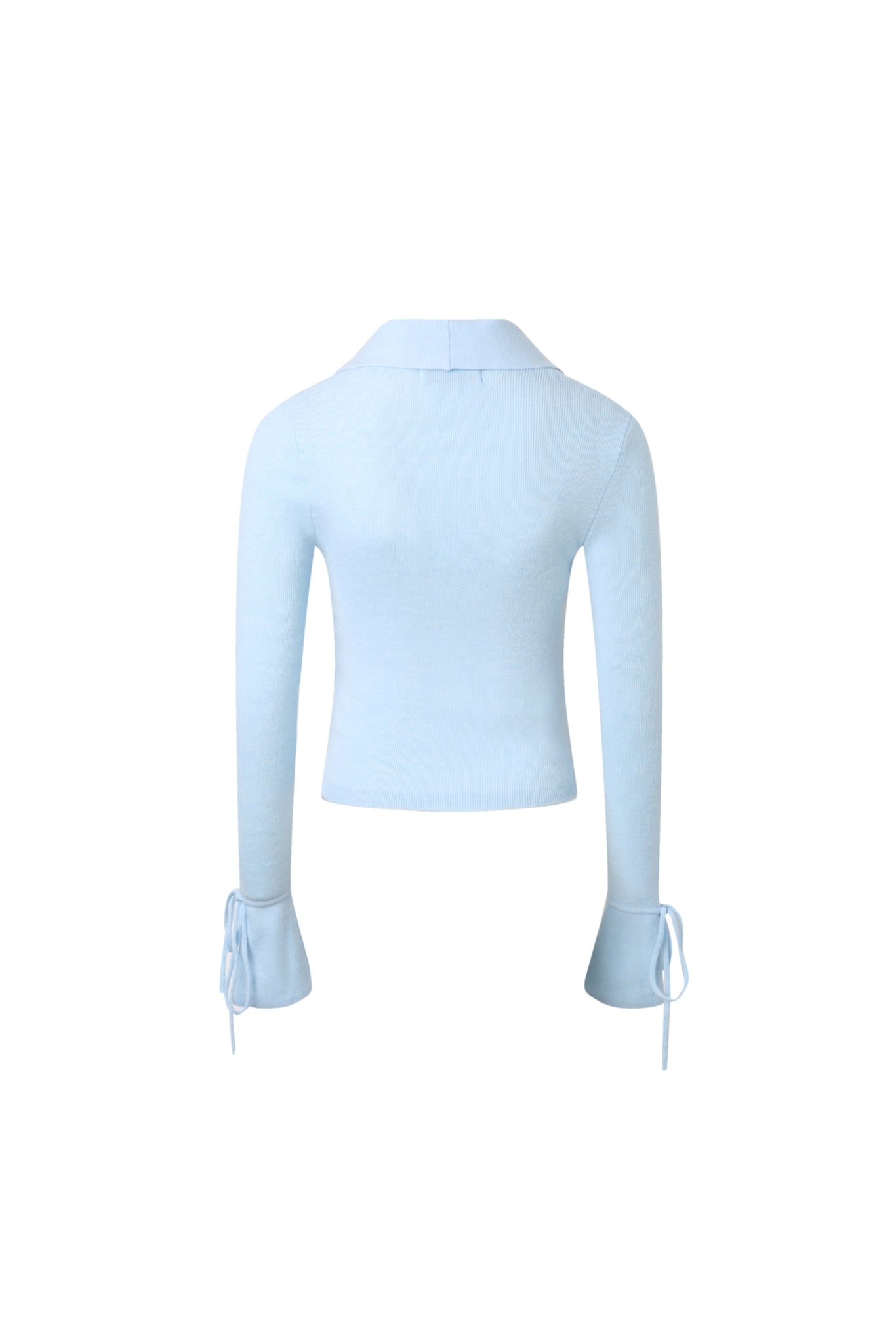 Blue Tie-Detail False Two-Piece Logo Knit Top - Set