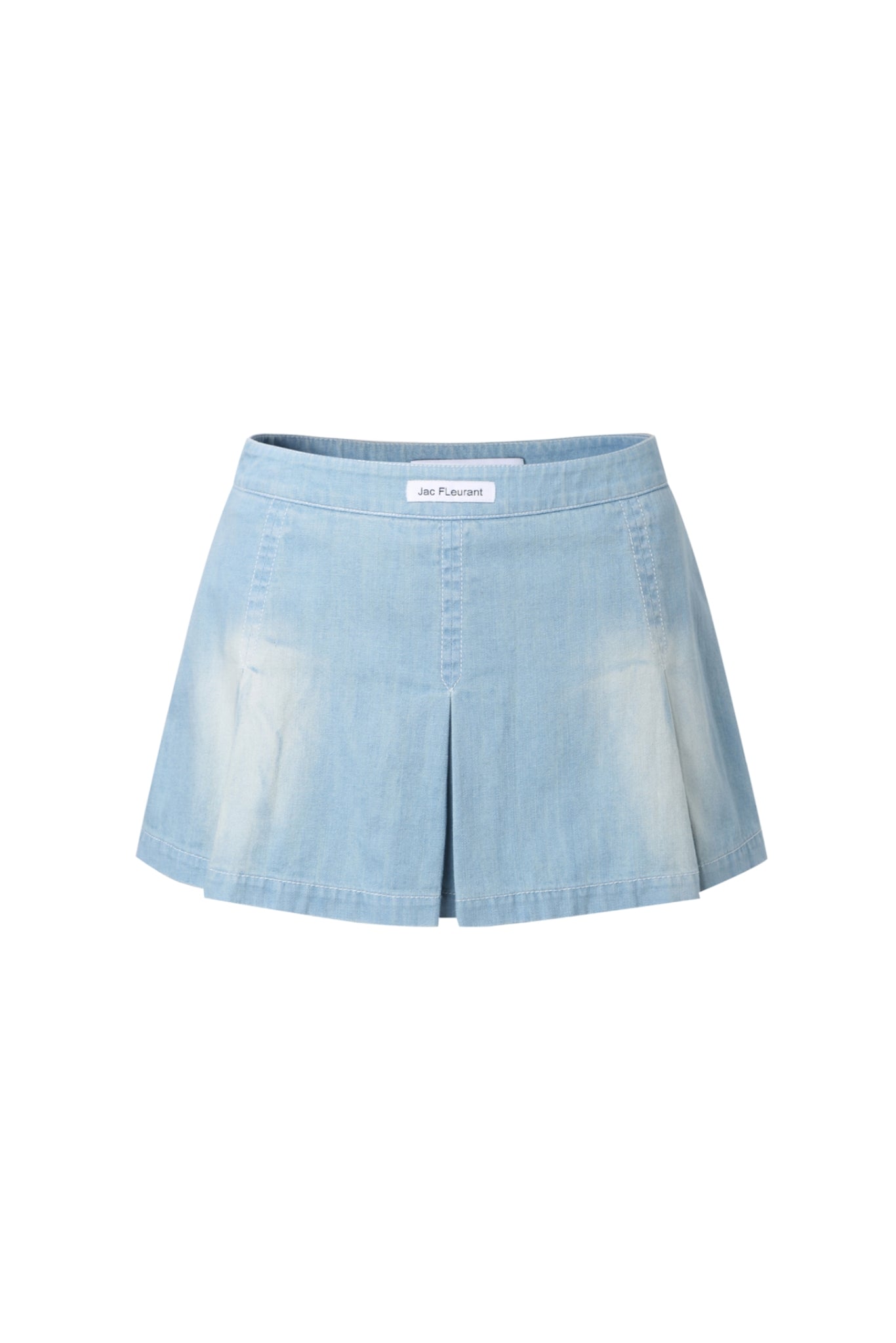 Blue Washed Denim Mini Skirt - Set