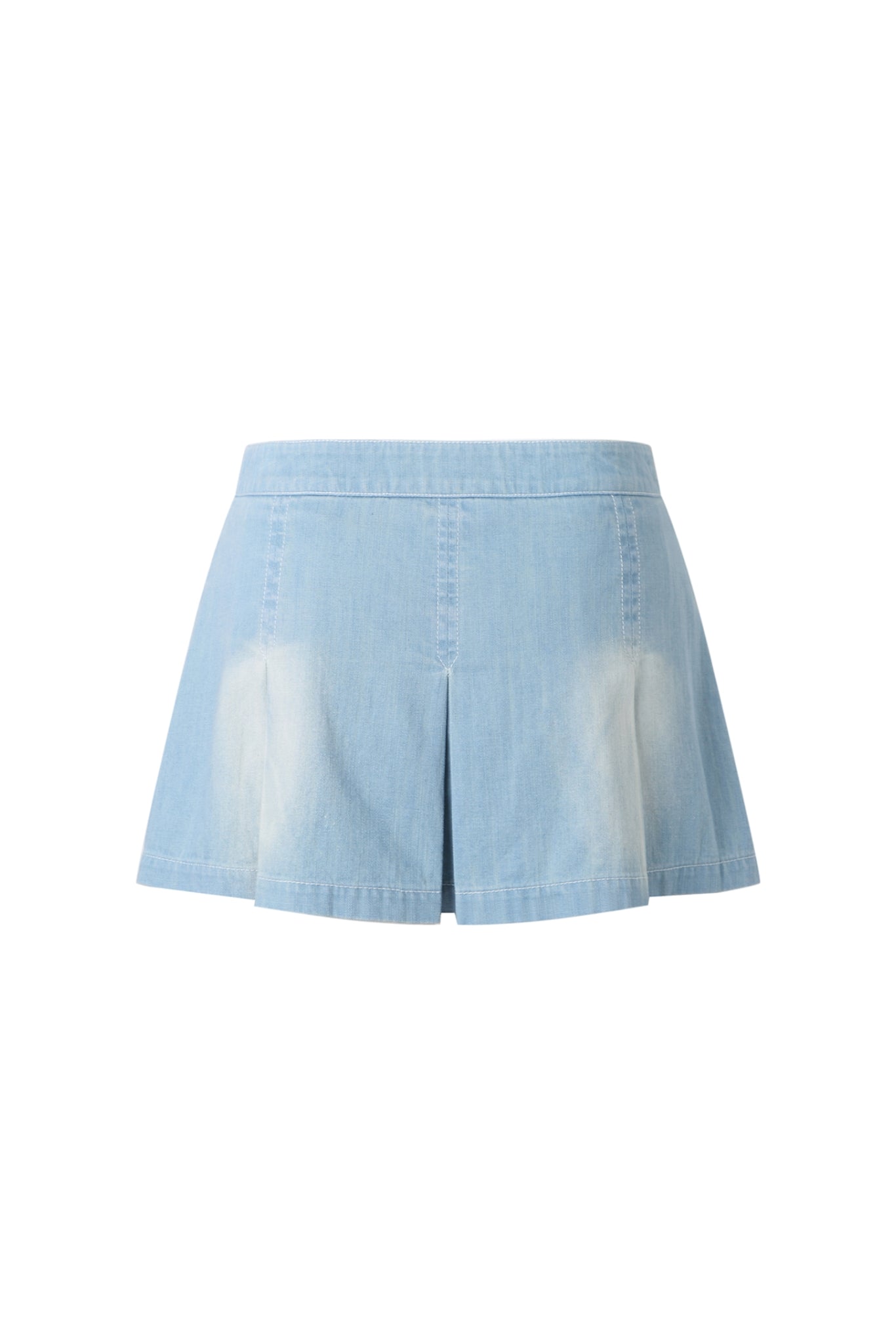 Blue Washed Denim Mini Skirt - Set