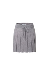 Knit Pleated Mini Skirt - Set