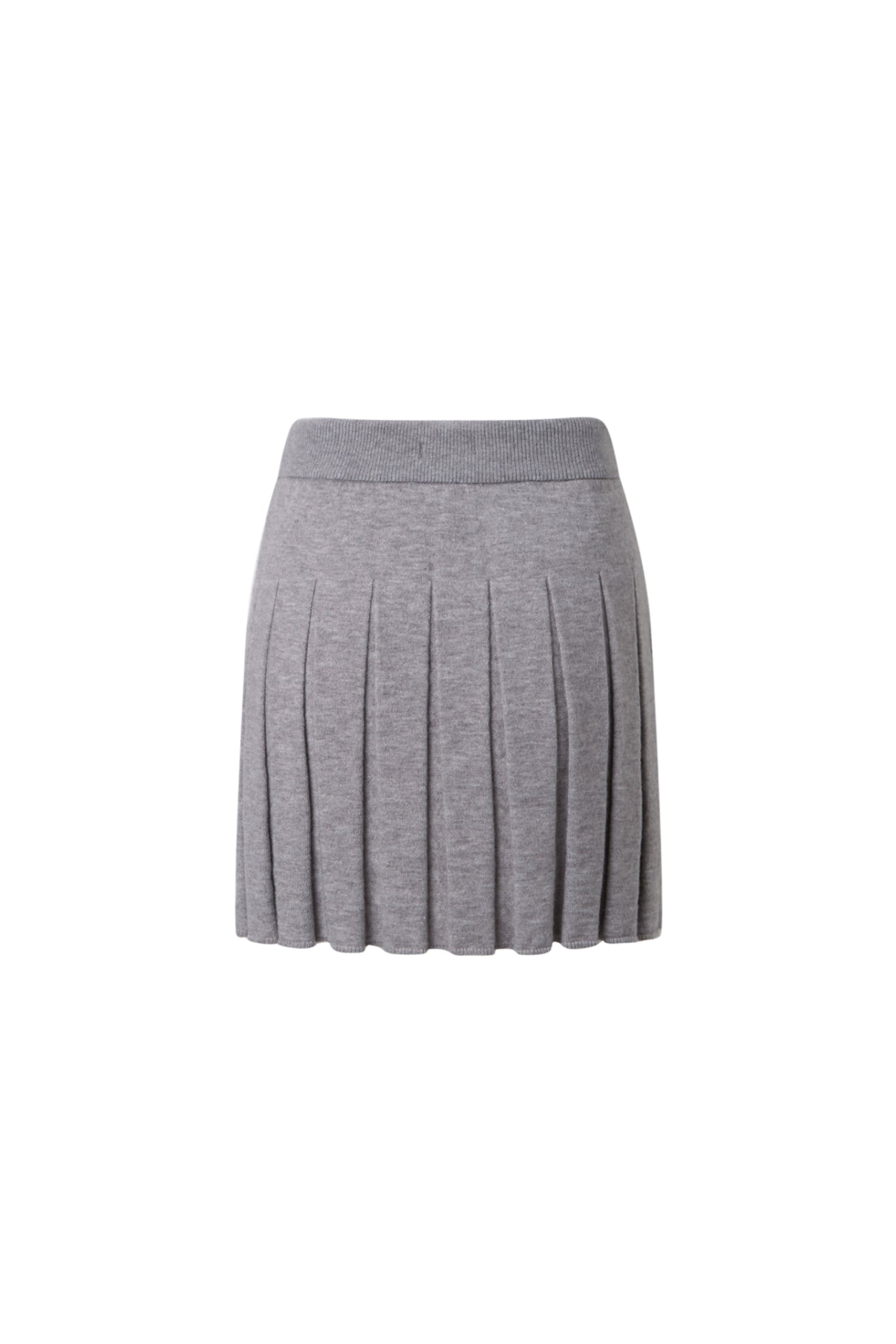 Knit Pleated Mini Skirt - Set