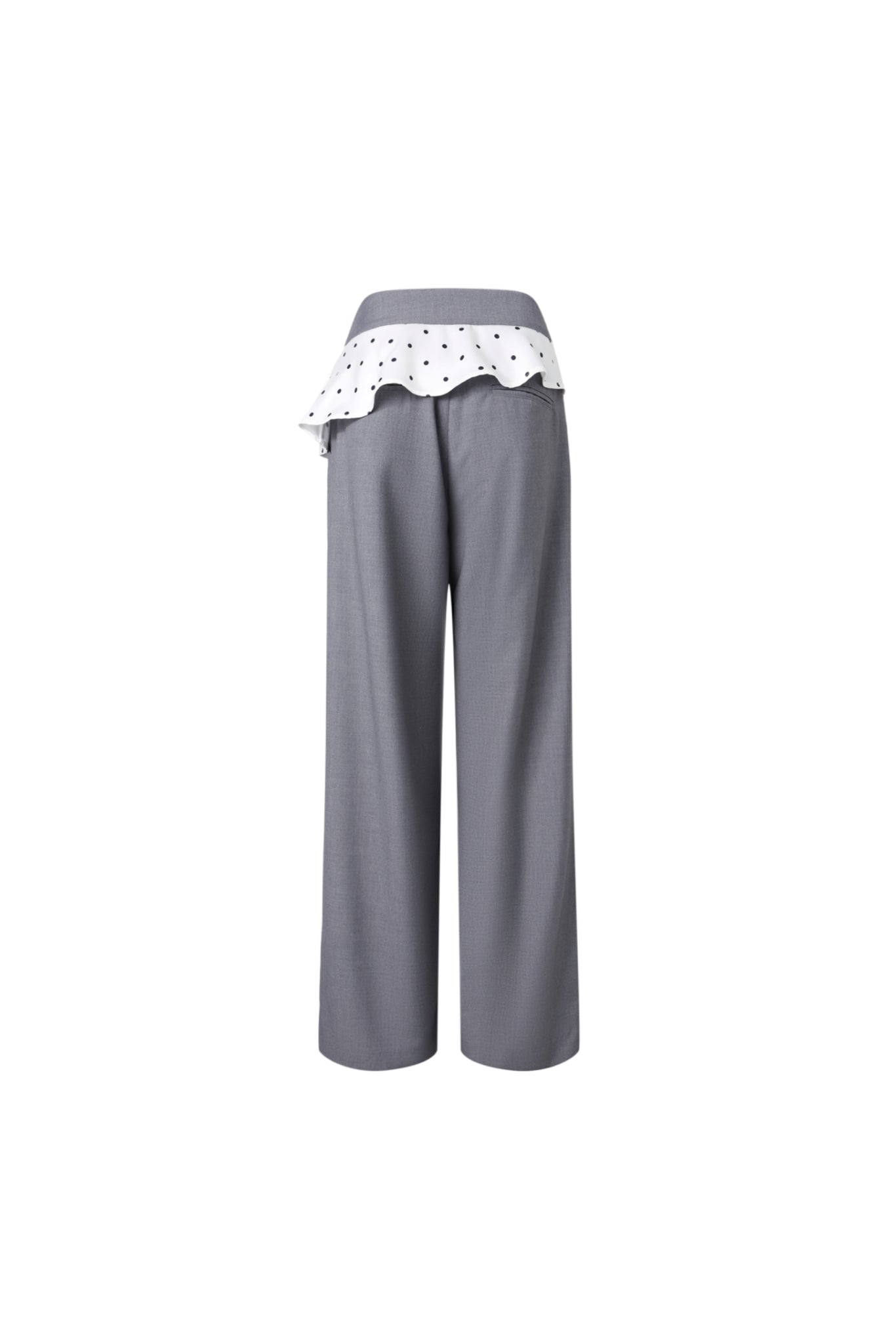 Polka Dot Flounce Panel Trousers
