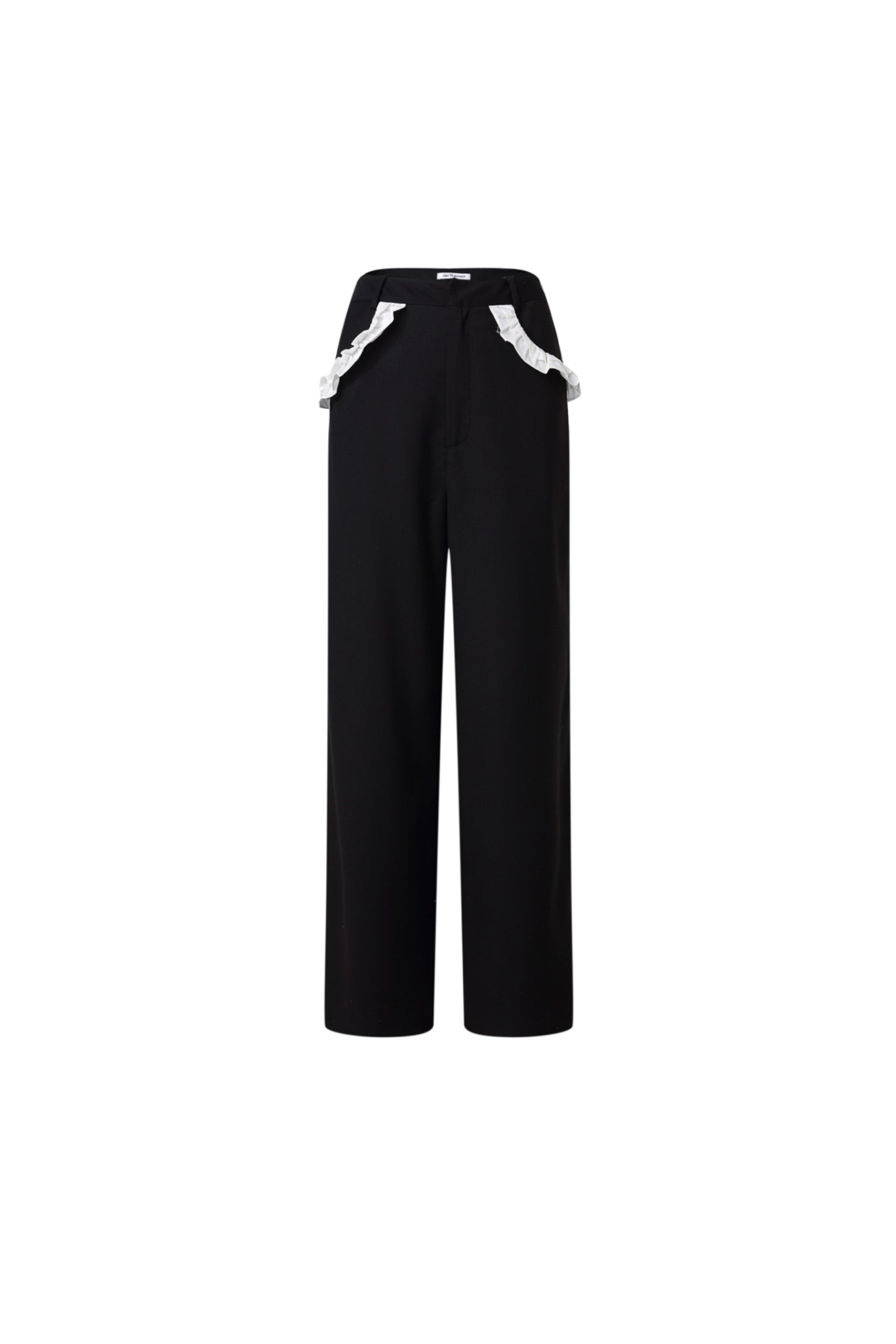 Flounce Panel Black Trousers