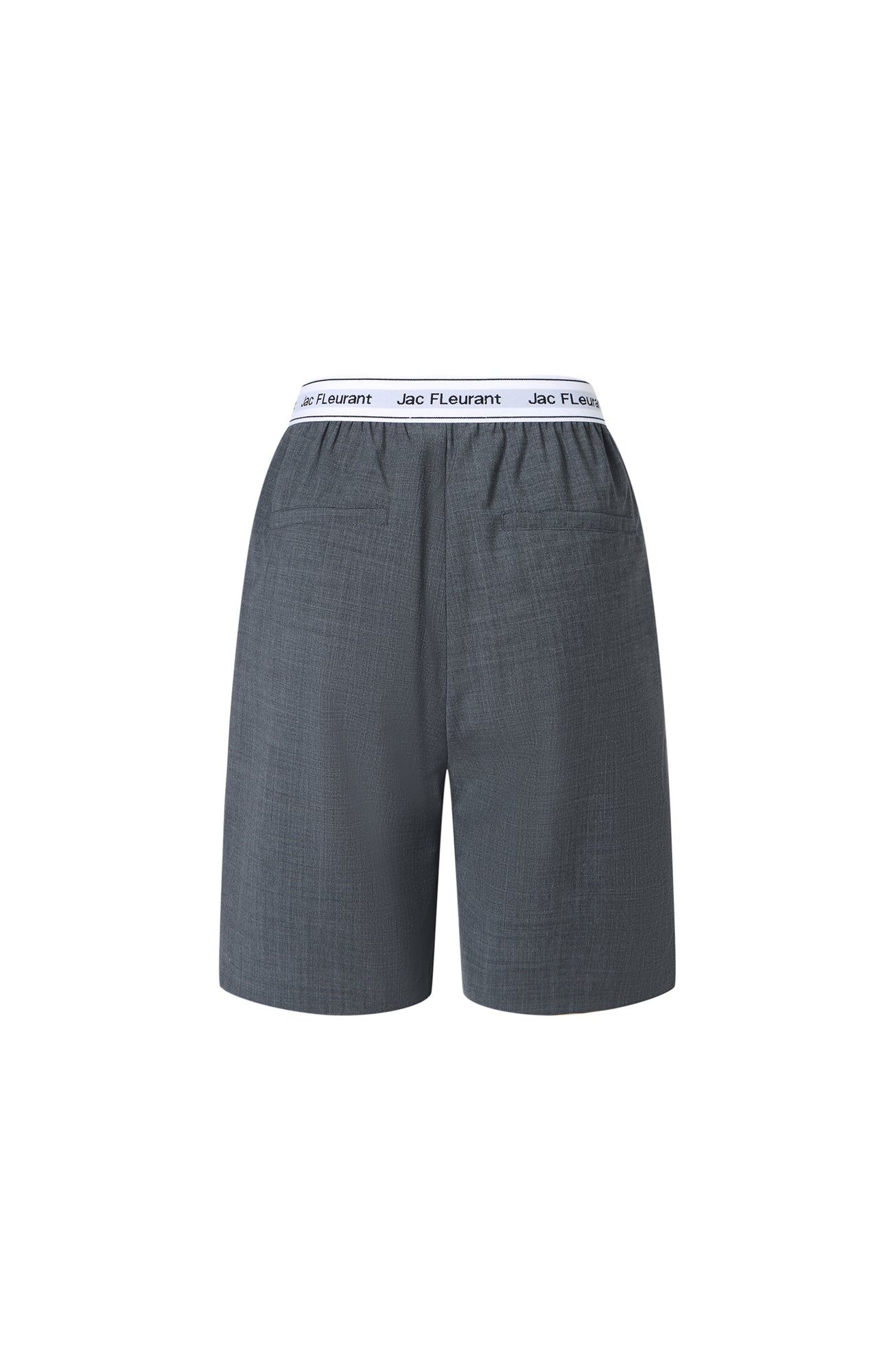 Elastic Rib Logo Drawstring Bermuda Shorts