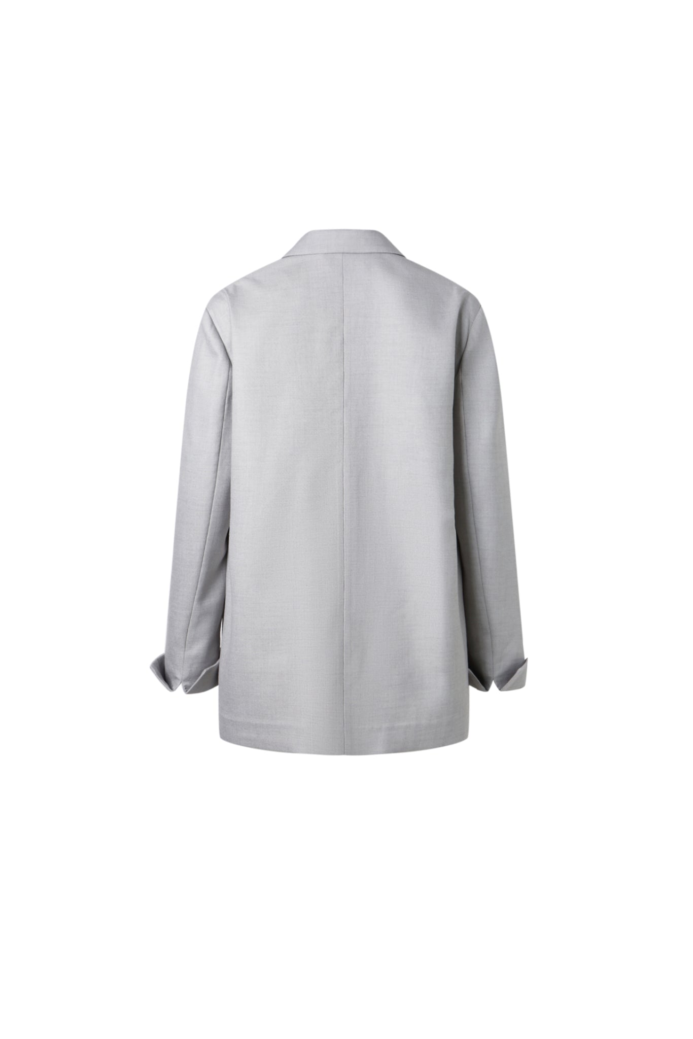 Grey Asymmetric Placket Structured Blazer