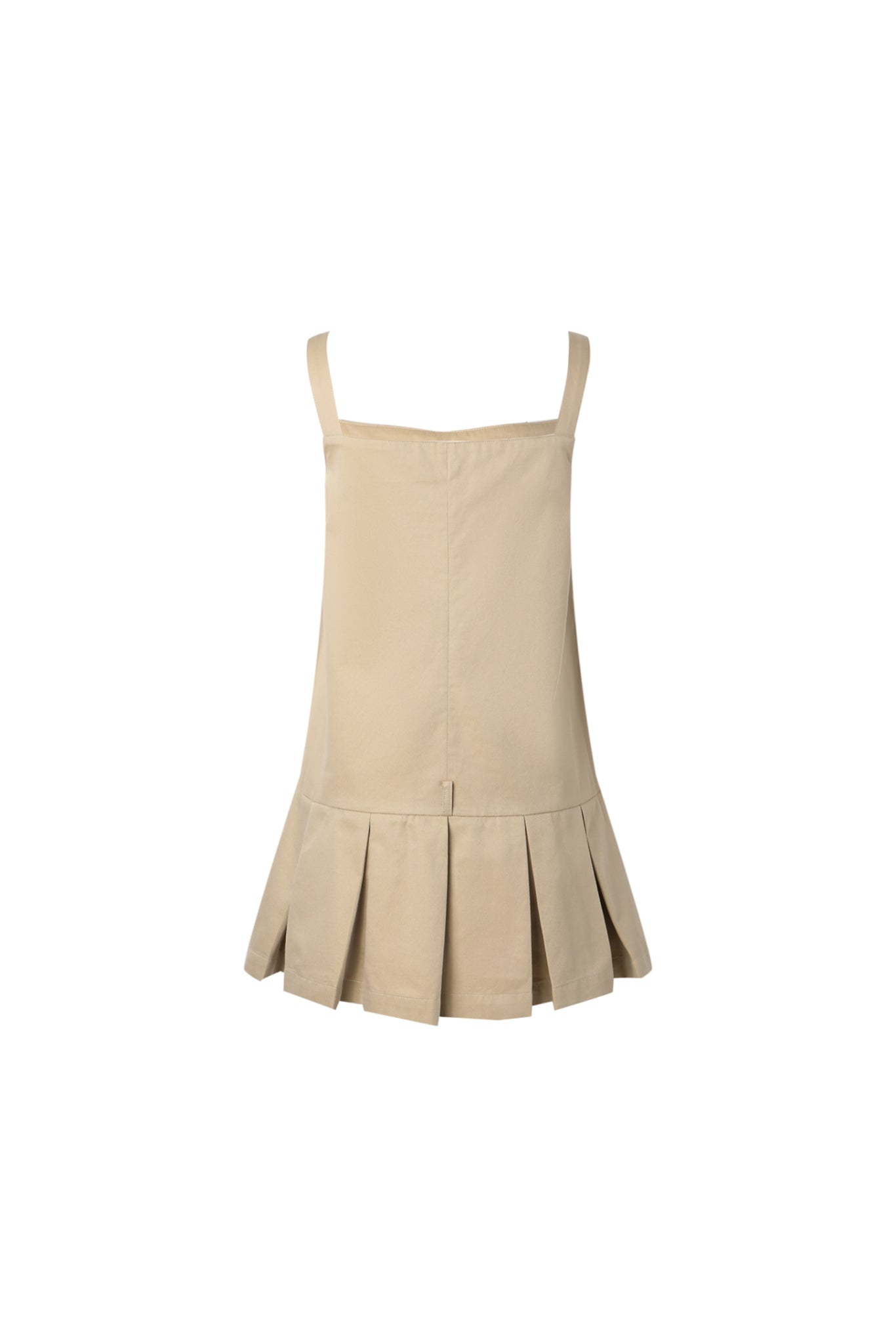 Khaki Pleated Slip Dress