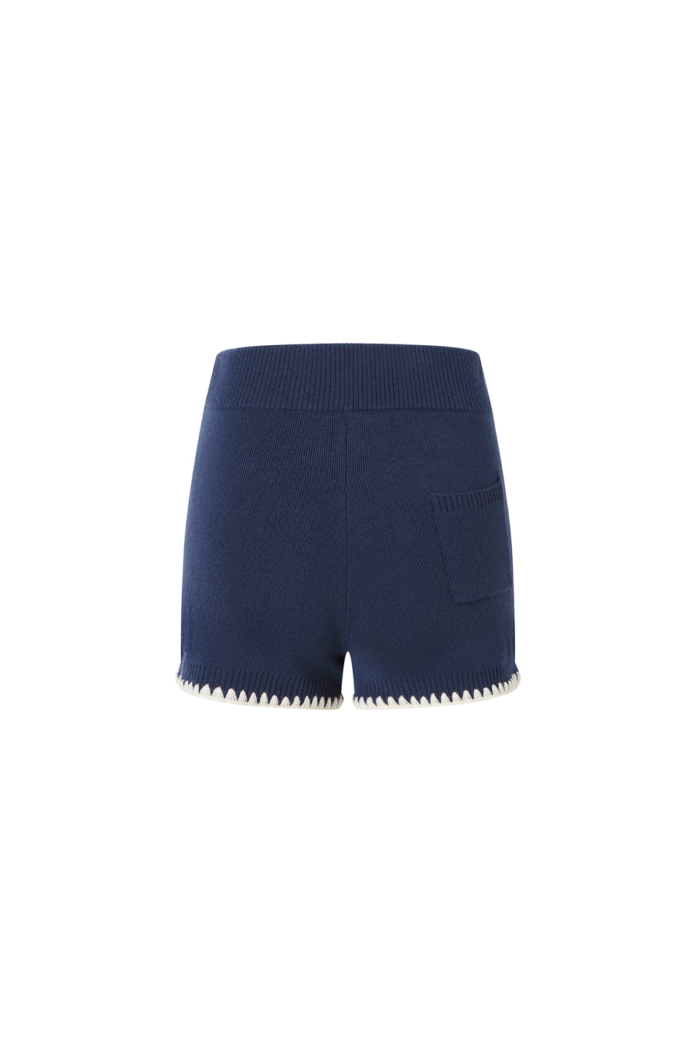 Navy Shell Embroidery Shorts - Set