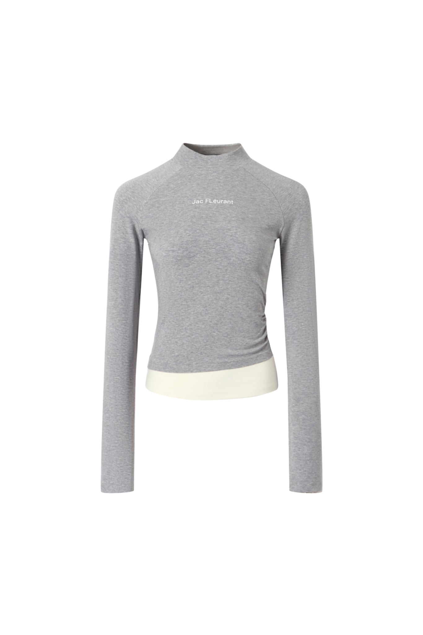 Grey & White Color Block Logo Top