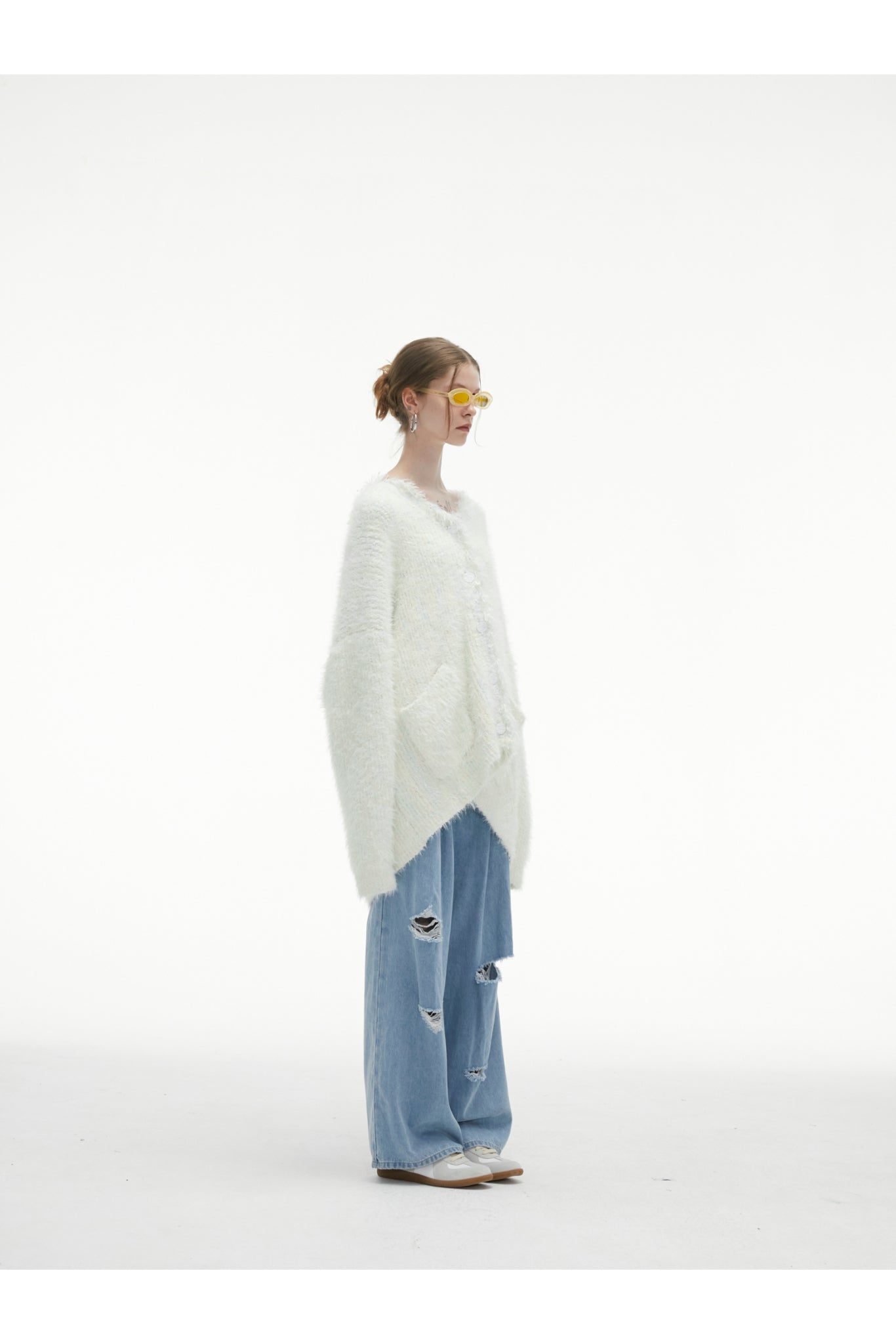 White Tassel Fringe Long Cardigan