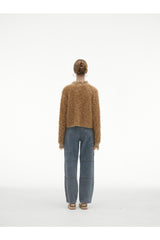 Brown Tassel Fringe Crop Cardigan