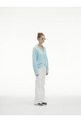 Blue Tassel Fringe Crop Cardigan