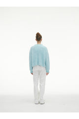Blue Tassel Fringe Crop Cardigan