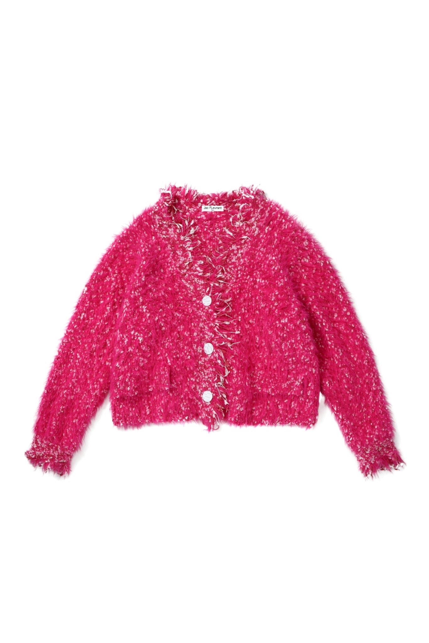 Magenta Tassel Fringe Crop Cardigan