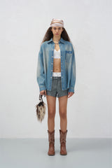 Blue Vintage Wash Denim Shirt