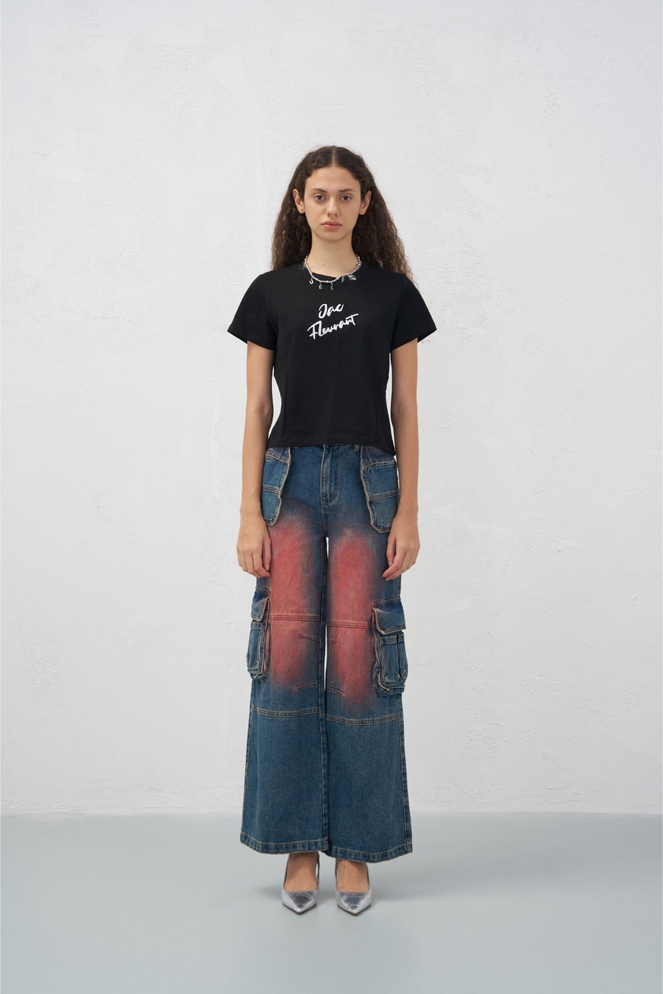 Black Rhinestone Logo Tee